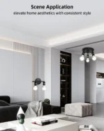 Hot Sale 3-Light Minimalist Wall Lamps Black and Gold LED Track Lighting Ceiling Light for Home Restaurant – base detail