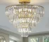 US Stock Free Shipping 19.7in Luxury Round Crystal Chandelier Fixture 10-Light French Gold Iron Ceiling Light for Living Room