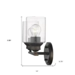HMS Modern Two-Light Bronze Wall Sconce LED Warm White Clear Glass Shade for Indoor Hotel Use Custom Packing Metal Wall