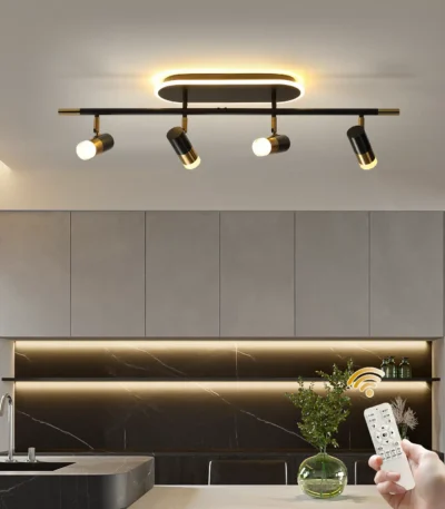 41W Modern 4-Light LED Track Ceiling Light, Adjustable Spotlight Fixture with Rotatable Heads for Kitchen Island, Living Room