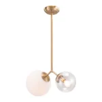 HMS Two-Light Metal Dimmable Ceiling Light Gold Shaded White Shades-for Home Office Living Room IP65 Certified 6000K SAA