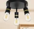 Hot Sale 3-Light Minimalist Wall Lamps Black and Gold LED Track Lighting Ceiling Light for Home Restaurant