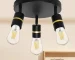 Hot Sale 3-Light Minimalist Wall Lamps Black and Gold LED Track Lighting Ceiling Light for Home Restaurant