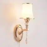 Nordic Wall Lamp with Switch Living Room Bedroom Bedside Modern Simple Led Indoor Wall Lights Glass Shade Decor Miroir Mural