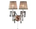 HMS Dual Light Hanging Wall Sconce Silver and Pink Faux Crystal Wall Lamps