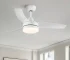 Modern 42-Inch Indoor White Ceiling Fan with LED Light Dimmable AC Motor 52-Inch Blades Remote Control Switch for Dining 220V