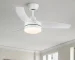 Modern 42-Inch Indoor White Ceiling Fan with LED Light Dimmable AC Motor 52-Inch Blades Remote Control Switch for Dining 220V