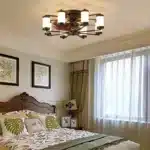 US Stock Free Shipping 22in Coffee Caged Fan Light Industrial Wood Blades 6-Speed Reversible Remote Multi Color LED Ceiling