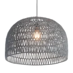 HMS Modern Gray Lantern Metal Dimmable Ceiling Light Shades 6000K CCT IP44 Remote for Home Office Living Room Bedroom Hotel