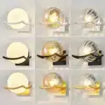 Post Modern Moon Wall Lamp Glass Shade White Black Gold Bedroom Decoration for Home Interior Sconce Led Night Lights