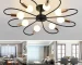 8-Light Semi Flush Ceiling Light, Modern Sputnik Chandelier, Industrial Vintage Metal Pendant Lamp for Kitchen Dining