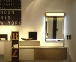 Modern wood wall sconce for bedroom with warm LED light