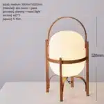 Modern table lamp with wood and glass base, minimalist design for bedroom or living room