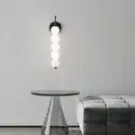 Nordic Modern Glass Bed Head Wall Lamp Minimalist Sconce for Bedroom Corridor Living Room Background Wall Decor – side view