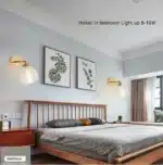 Modern Glass Wall Lamp Nordic Copper Transparent Lampshade Retro Bedroom Living Room Study wall decor – side view