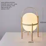 Modern table lamp with wood and glass base, minimalist design for bedroom or living room