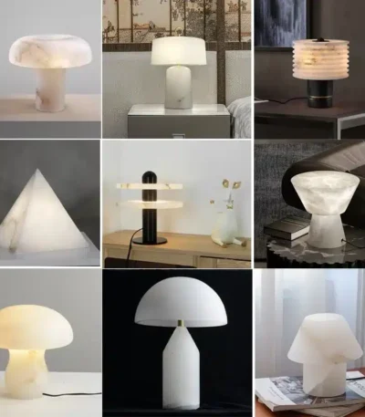 Small Marble Table Lamps With Plug For Bedroom Living Room Spanish Marble Table Lights Italian Designer Bedside Table Lamp