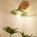Modern Glass Wall Lamp Nordic Copper Transparent Lampshade Retro Bedroom Living Room Study wall decor – top view