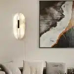 Italian Luxury Marble Wall Sconce Marble Copper Designer Wall Lamp for Villa Hotel Corridor Bedroom Background Aisle Wall