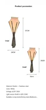 Modern Luxury Marble Wall Lamp Flower Shape Sconce Lamp Stainless Steel LED Wall Light For Bedroom Living Room Hotel Decor