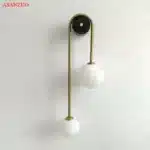 ASANZUO Glass Ball Lampshade Wall Lamp Gold Home Decor Living Room Bedroom Wall sconce Glass Lighting Luminaire – in a cozy