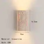 Three-dimensional Natural Stone Wall Lamp For Parlor Bedroom Stairs Corridor Indoor Art Deco Sconce 3000K – angled view