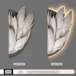 Family Entrance Feather Mural Lamp Modern Creative Living Room Background Wall Decoration LED Corridor Lighting Wall Lamp