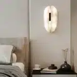 Italian Luxury Marble Wall Sconce Marble Copper Designer Wall Lamp for Villa Hotel Corridor Bedroom Background Aisle Wall