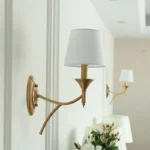 New American Wall Lamp Bedroom Bedside Wall Lamp Living Room Simple Country Wrought Iron Staircase Corridor Lamps – close-up