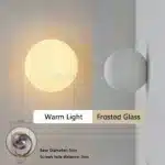 12cm 15cm 18cm Nordic Conceal Small Base Round Glass Wall Light for Bedroom Bedside Living Room Hallway Entrance Stair Wall
