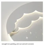 LED Cloud Stars Moon Wall Lamp for Bedroom Bedside Children's Room Kids Creative TV Background Stairway Aisle Pendant Light
