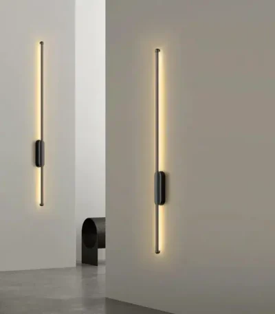 Modern Simple Linear Tube Led Wall Lamp Up Down Background Opposite Wall Light Bedside Foyer Corridor Gold Black LED Sconce