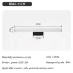 Wall Lamps Bathroom Led Mirror Light Waterproof 12W 16W 22W AC85-265V LED Tube Modern Wall Lamp Bathroom Lighting – in a
