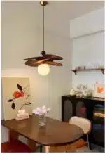 Wicker Chandelier Glass Ball Pendant Lamp E14 Bulb Ceiling Light Nordic Suspension