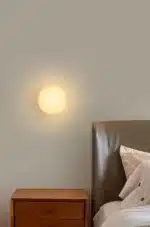 12cm 15cm 18cm Nordic Conceal Small Base Round Glass Wall Light for Bedroom Bedside Living Room Hallway Entrance Stair Wall
