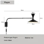 Modern Designer Adjustable Wall lamp Swing Retro Long LED Wall Light Bedroom Bedside Exhibition Hall Background Light
