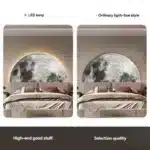 Moon wall lamp 3D sandstone semi-circle wall art for bedroom headboard