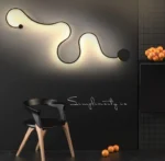 Modern wall lamp LED snake shaped decorative light in living room