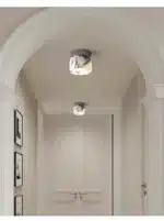 Retro Round Shape Natural Stone Art Decoration Wall Lamp Ceiling Light Decor Led Sconce Cream Nordic Home-appliance