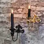 PEANDIM Wall Hanging Candlestick Wall Lamp Scented Candle Decoration Gold Black Candle Holder Home Bar Outdoor Candle Lantern