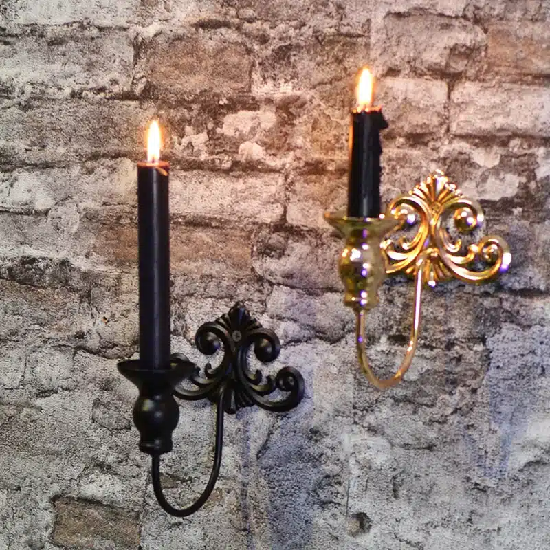 PEANDIM Wall Hanging Candlestick Wall Lamp Scented Candle Decoration Gold Black Candle Holder Home PEANDIM Wall Hanging Candlestick Wall Lamp Scented Candle Decoration Gold Black Candle Holder Home Bar Outdoor Candle Lantern