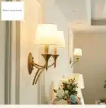 New American Wall Lamp Bedroom Bedside Wall Lamp Living Room Simple Country Wrought Iron Staircase Corridor Lamps – close-up