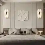 Italian Luxury Marble Wall Sconce Marble Copper Designer Wall Lamp for Villa Hotel Corridor Bedroom Background Aisle Wall