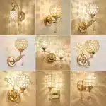 E14 Crystal Wall Lamp Modern Creative Bedside Wall Lights Sconce Wall Lighting Luminaire Home Living Room Bedroom Bathroom
