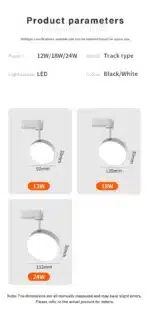2 Wires Set LED Track Light AC220V-240V 12w 18W 24W Black Aluminum Track Lighting Rail Spot Led For Home Kitchen Clothing