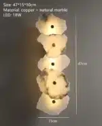 Natural Marble LED Wall Lamp Copper Luxury Novelty Lighting Sconce For Bedroom Living Dining Room Wall Decor Modern Art