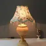 Retro table lamp shade with fringe beads and pearl tassel in European style