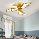 Modern Ceiling Chandelier Golden Dragon LED Lights Children Creative Bedroom Lamp Study Restaurant Room Decoration Ceiling