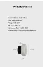 Luxury Spain natural Marble Round Wall Lamp Nordic Modern LED room Light living room Bedroom Passage corridor High-end