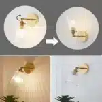 Modern Glass Wall Lamp Nordic Copper Transparent Lampshade Retro Bedroom Living Room Study wall decor – base detail